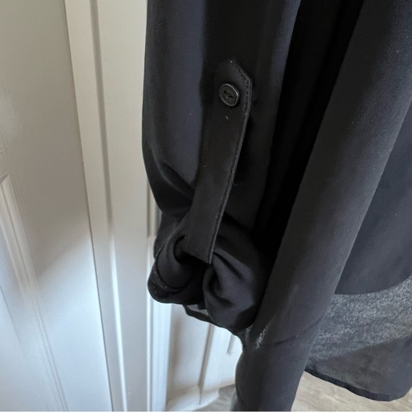 💋 Black Sheer Active USA Buttons Front & Back Blouse Top Size 3X - Picture 7 of 9